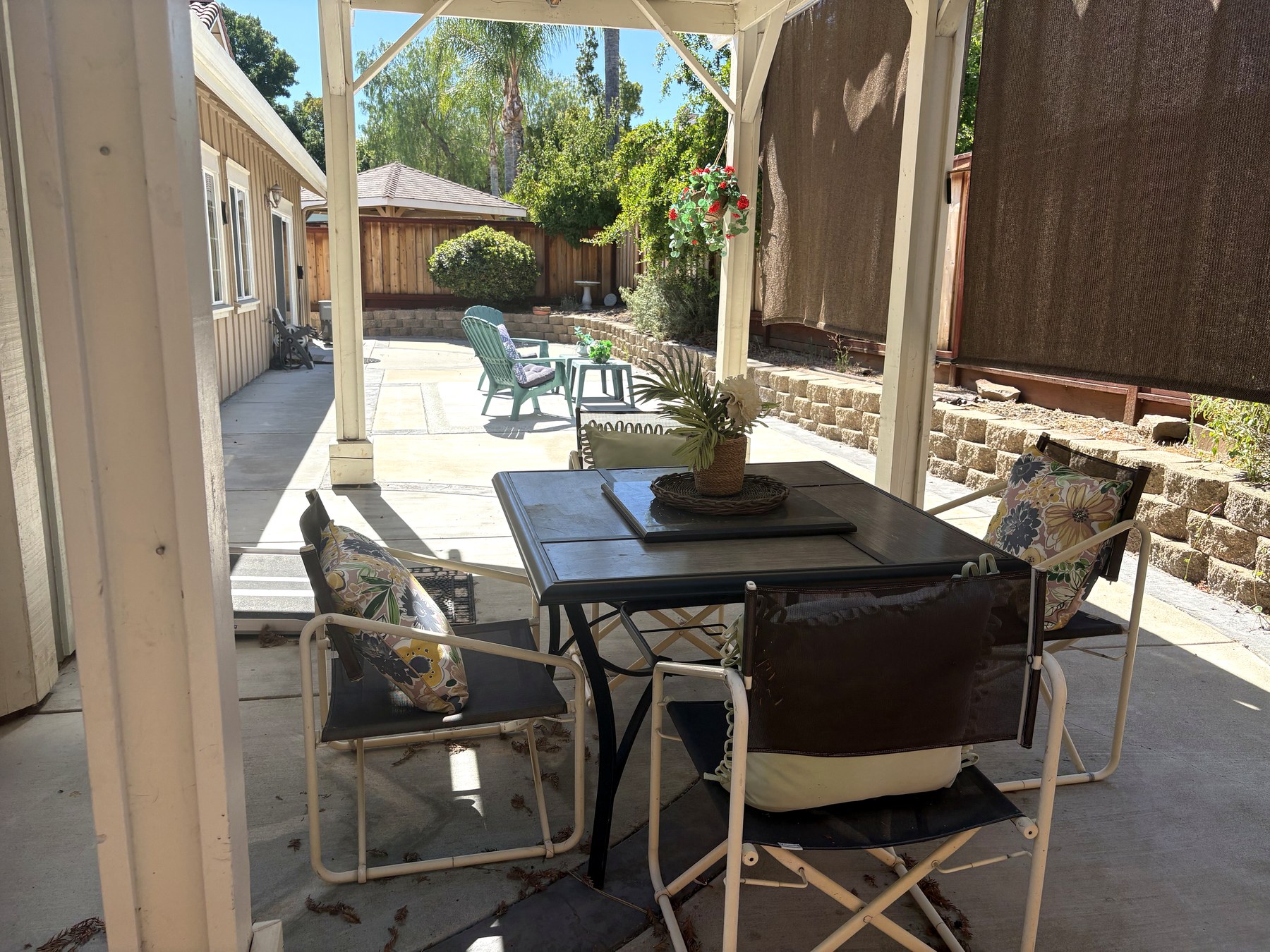 Patio and backyard at Buena Vista
